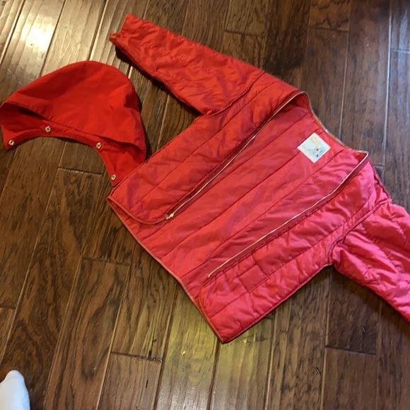 London Towne red jacket coat removable hood & removable quilted insert Small - Picture 9 of 17